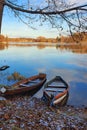 Lake GalvÃâ and boat Royalty Free Stock Photo